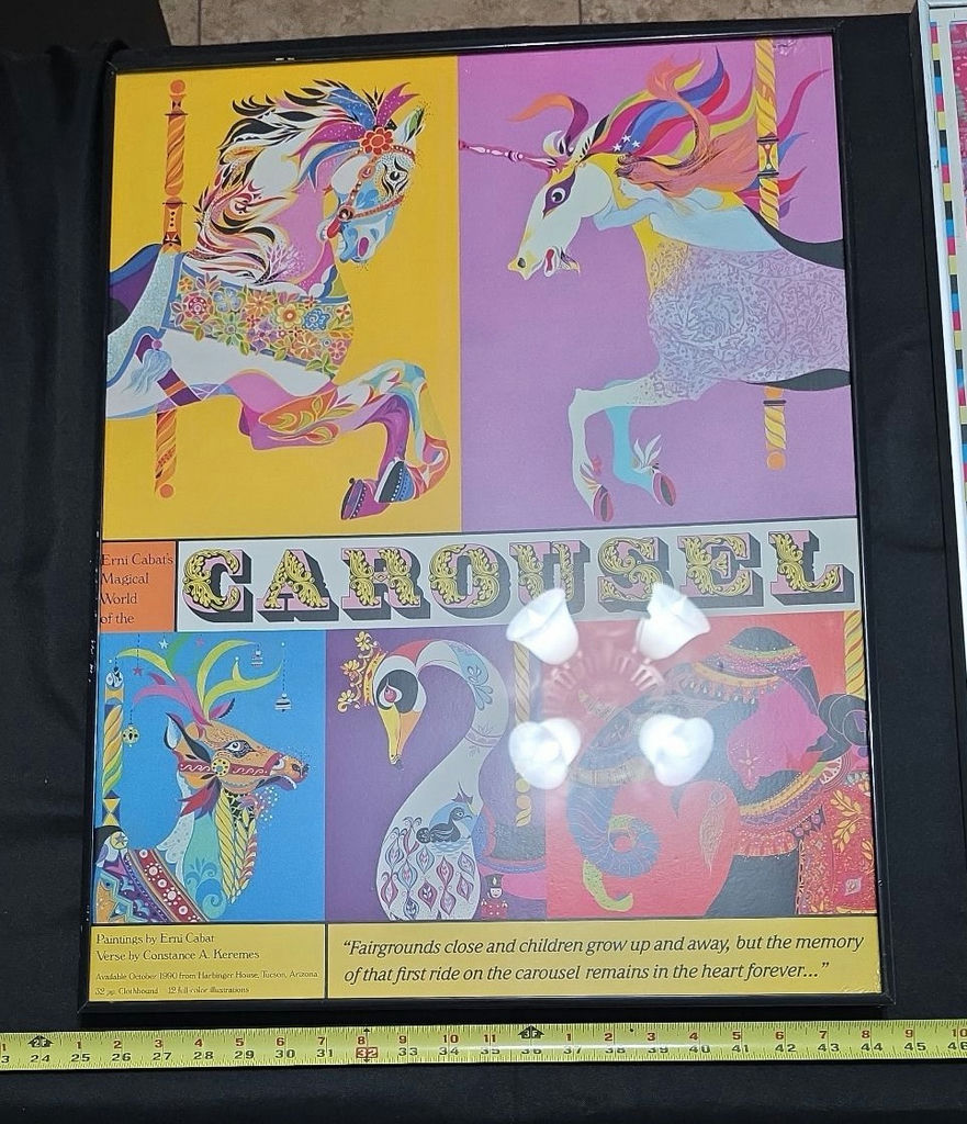 Framed Art Prints: Still-Life, Carousel Poster, and Multi-Panel Illustrations - image 3 of 8