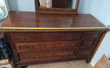 Antique wooden dresser with attached mirror - thumbnail 4 of 7