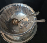 Gorham silverplate punch bowl  with tray and serving spoons - thumbnail 2 of 6