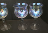 Set of eight stemmed goblets (iridescent and etched) - thumbnail 4 of 4