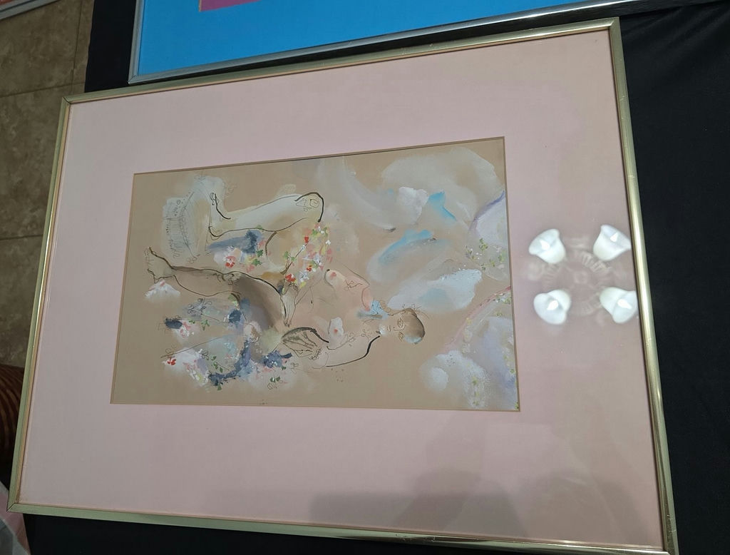 Three Framed Abstract Figure Art Prints - image 5 of 5
