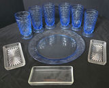 Blue glassware and crystal serving dishes - thumbnail 1 of 6