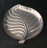 Silver-plated serving pieces: lidded dish, bowl, leaf plate, and oval platter - thumbnail 3 of 4