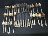 Assorted silver-plated flatware set (forks, spoons, knives) - thumbnail 1 of 10