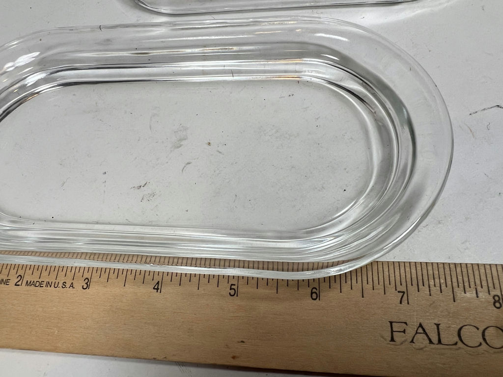 Oval glass butter dish with lid - image 3 of 3