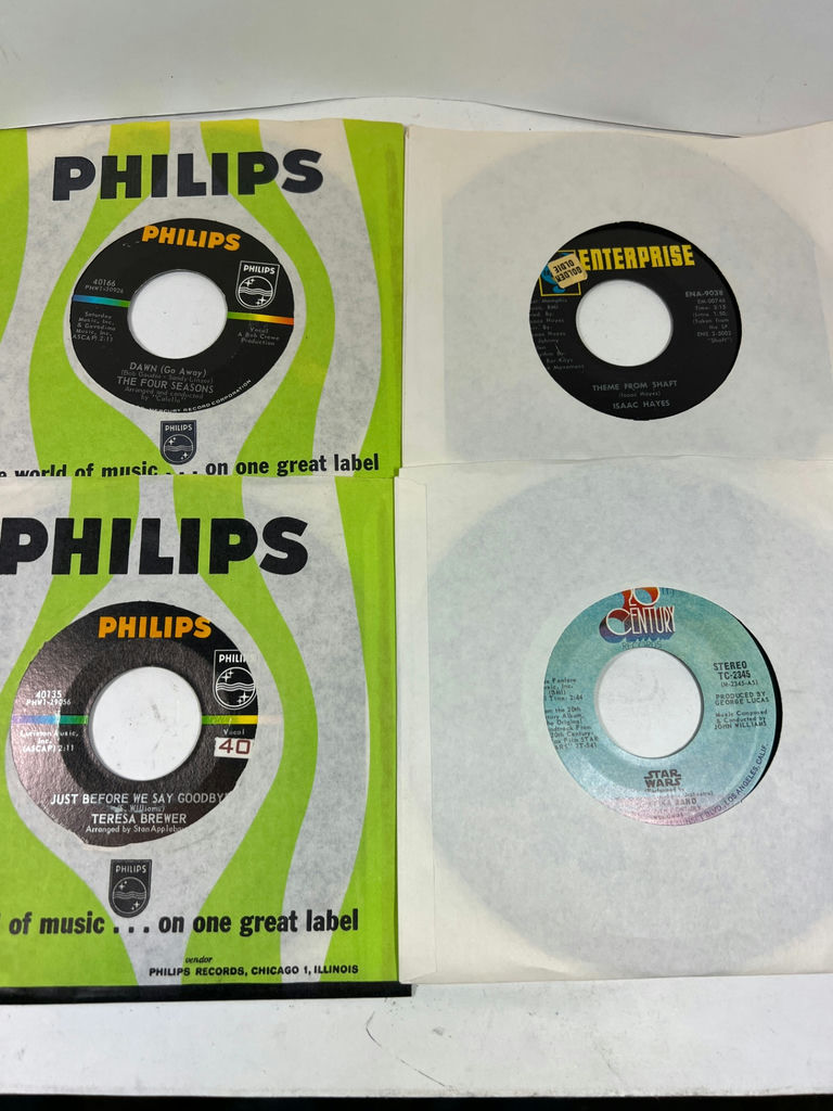 Collection of 40 vintage vinyl 45's records and sleeves - image 11 of 12
