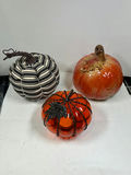 Set of three decorative pumpkins - thumbnail 1 of 4