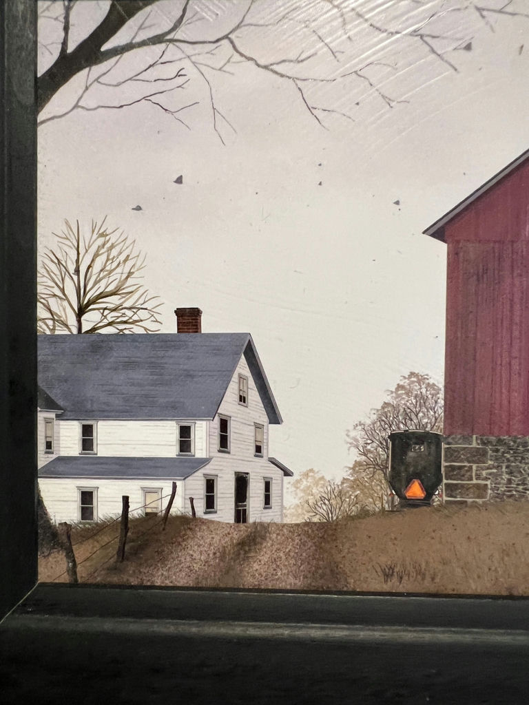 Framed print of a rural farm with a quilt barn - image 4 of 4