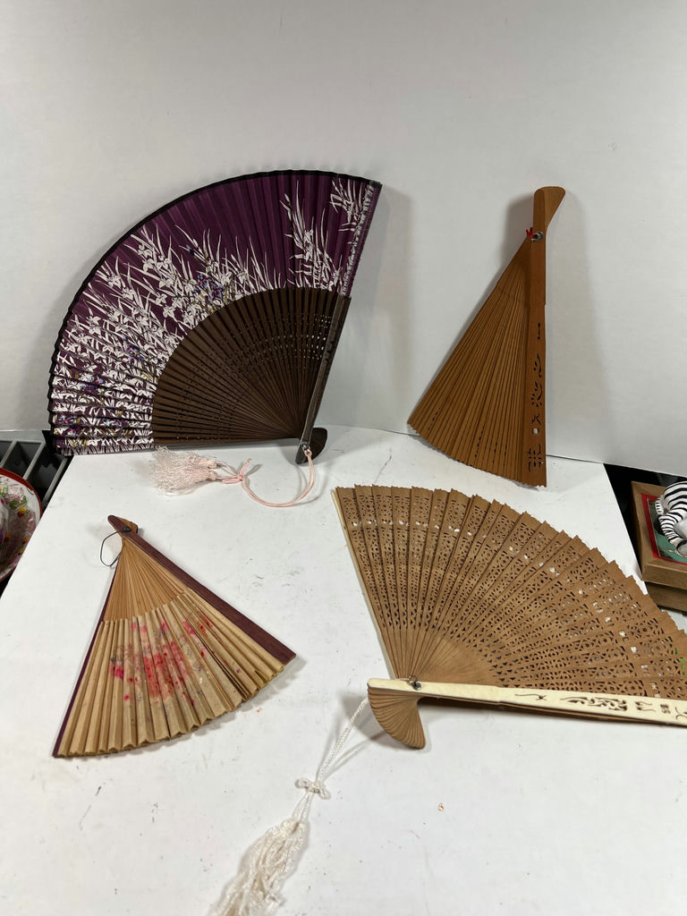 Assorted decorative oriental folding fans - image 1 of 5