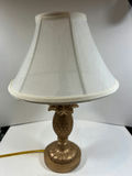 Gold pineapple table lamp with fabric shade - thumbnail 1 of 3