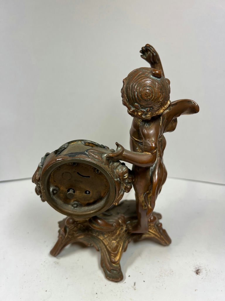 Bronze cherub clock statue - image 5 of 7