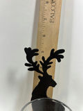 Pair of black metal deer silhouette candle holders with glass cups - thumbnail 3 of 4