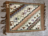 Woven geometric rug with animal motifs - 32" x 24" - thumbnail 4 of 4