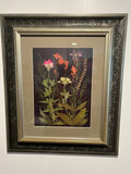 Framed botanical pressed-flower artwork 19" x 16" - thumbnail 1 of 3
