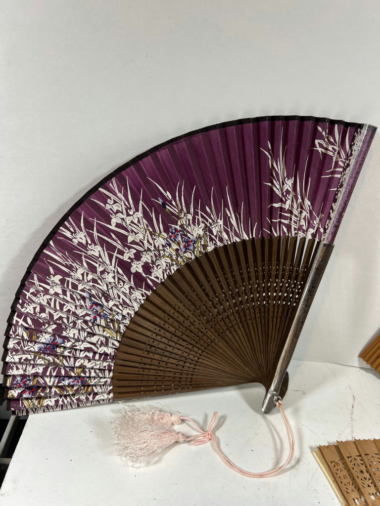Assorted decorative oriental folding fans - image 2 of 5