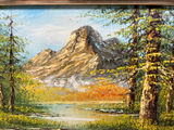 Landscape painting in ornate gold frame 11 X 9 - thumbnail 2 of 3