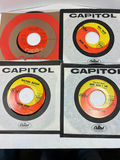 Blue storage box with a collection of 60 vintage 45 RPM vinyl singles - thumbnail 14 of 17
