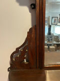 Carved wooden wall-mounted mirror with shelf from 1900's - thumbnail 5 of 6