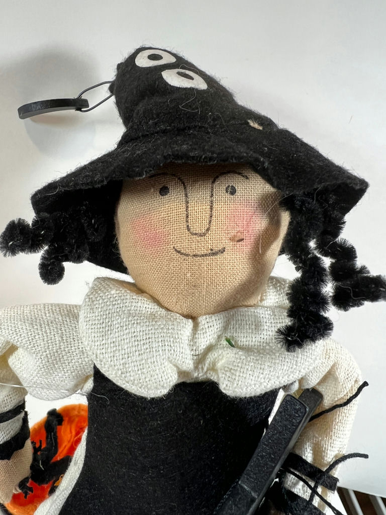 Halloween Fabric Doll Set: Pumpkin, Witch, and Scarecrow Figures - image 4 of 6