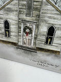 Winter Church Christmas Print - Candles in Windows Light Up - thumbnail 3 of 3