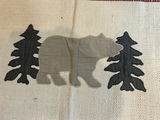 Leaf-appliqué cotton rug with red border - 35"x 21" - thumbnail 2 of 4