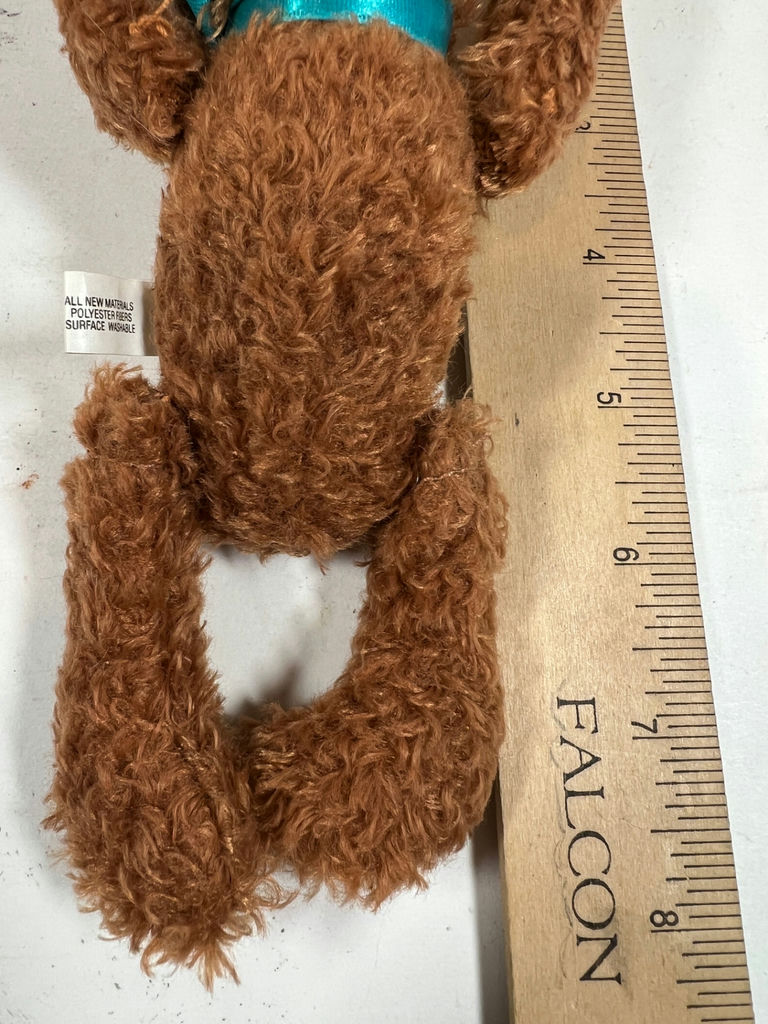 SHYLLING Brown plush dog with blue ribbon KEY WINDUP AND FLIP - image 5 of 5