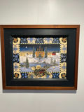 Framed Winter Landscape with Floral Border - thumbnail 1 of 5