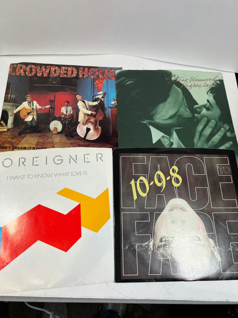 Collection of 60 vintage vinyl 45's records and a metal storage box - image 3 of 17