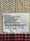 Leaf-appliqué cotton rug with red border - 35"x 21" - thumbnail 3 of 4