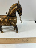Ornate horse figurine with metal inlay - heavy - thumbnail 4 of 5