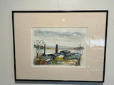 Watercolor painting of an industrial landscape - 18 X 15 - thumbnail 1 of 5