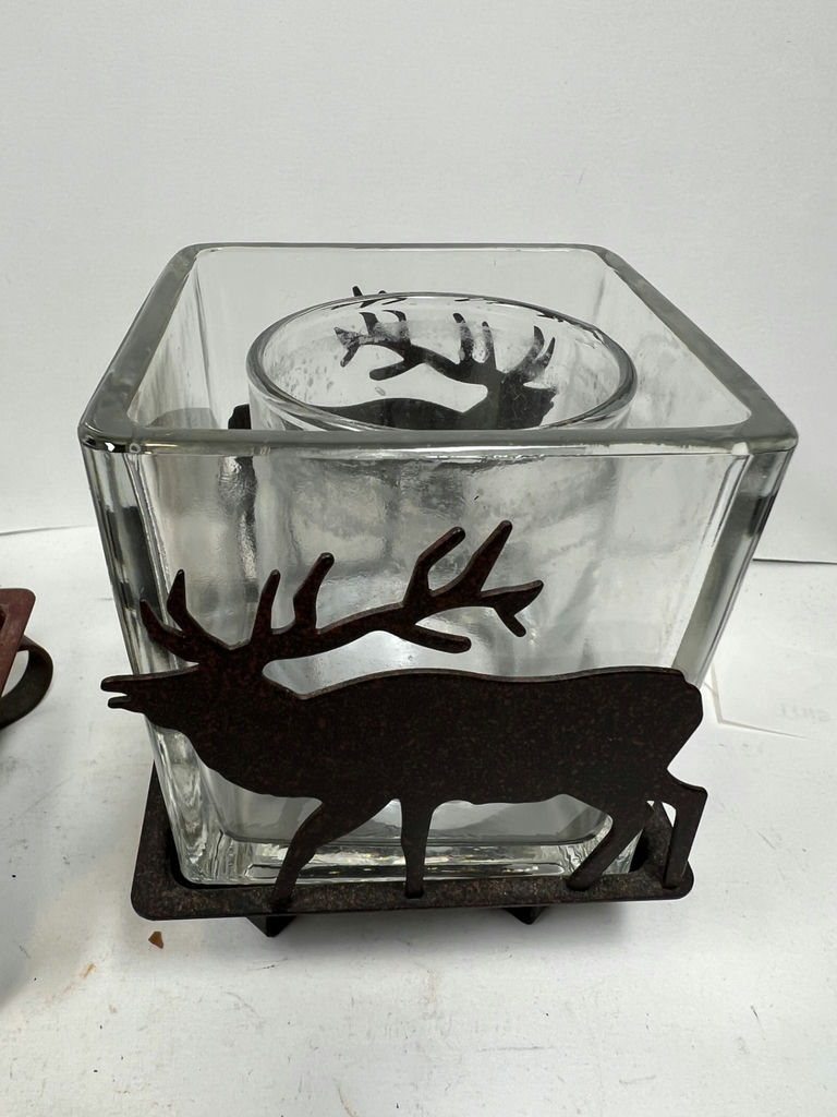 Bear and Moose Square Glass Candle Holders - image 3 of 3