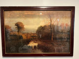 Framed landscape painting with size note and Common Prayer page - thumbnail 1 of 3