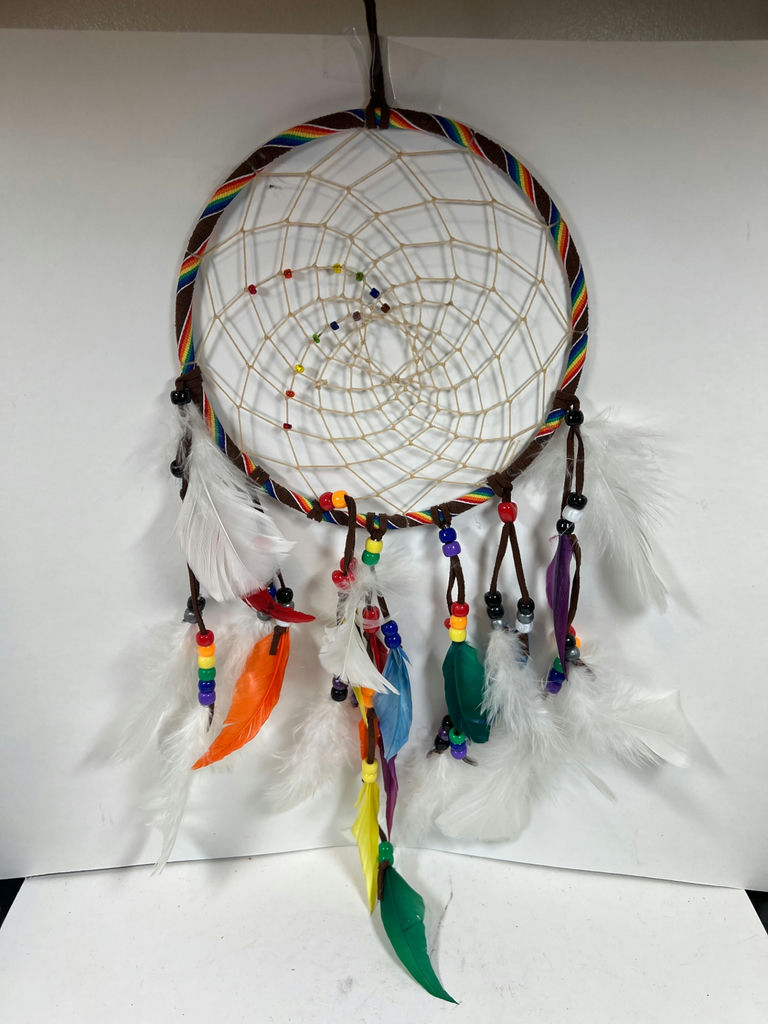 Colorful Dreamcatcher with Beads and Feathers - image 1 of 4