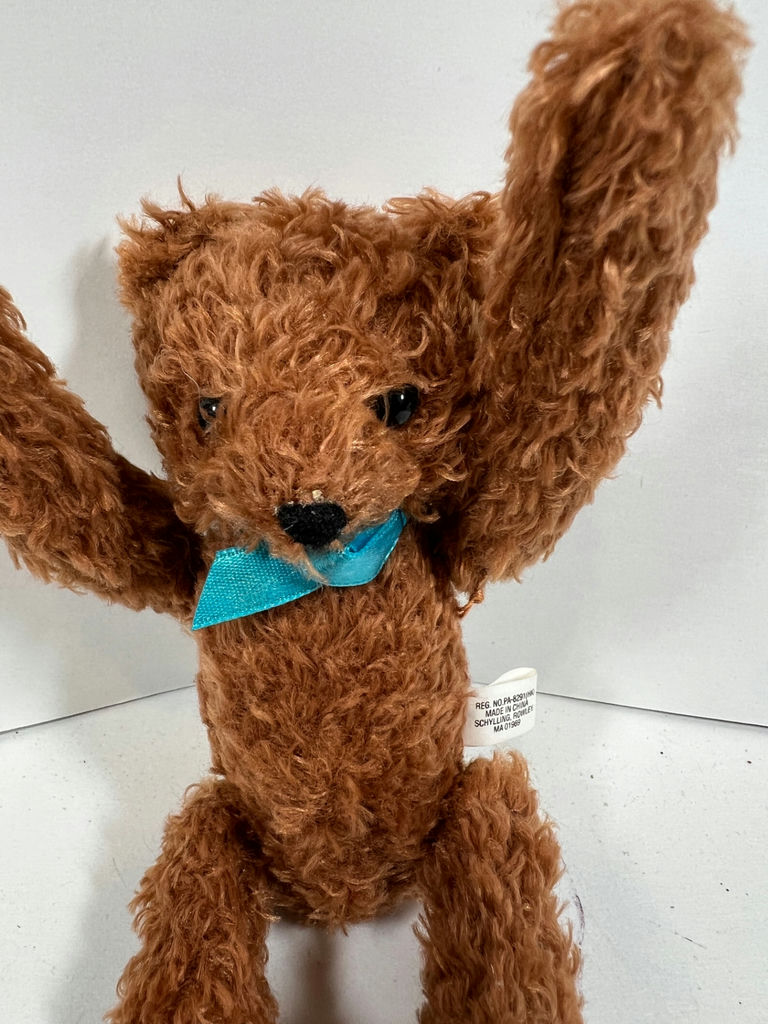 SHYLLING Brown plush dog with blue ribbon KEY WINDUP AND FLIP - image 2 of 5