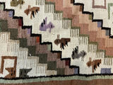 Woven geometric rug with animal motifs - 32" x 24" - thumbnail 2 of 4