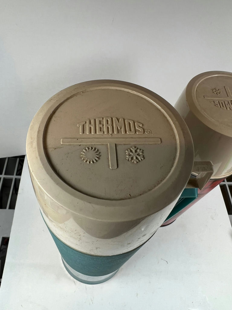 Two VINTAGE Thermos Insulated Bottles with Cups and Caps - image 2 of 4