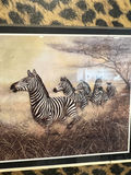 Framed zebra safari art print with leopard-print mat 12 X 10 - thumbnail 2 of 4