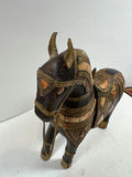 Ornate horse figurine with metal inlay - heavy - thumbnail 2 of 5