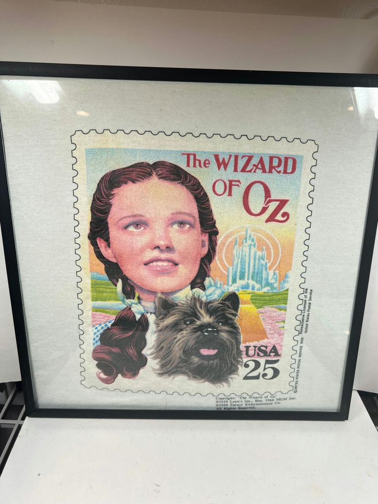 Wizard of Oz framed T-SHIRT postage stamp art - 15" X 15" - image 1 of 3