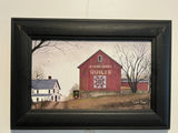 Framed print of a rural farm with a quilt barn - thumbnail 1 of 4