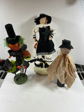 Halloween Fabric Doll Set: Pumpkin, Witch, and Scarecrow Figures - thumbnail 1 of 6