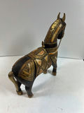 Ornate horse figurine with metal inlay - heavy - thumbnail 3 of 5