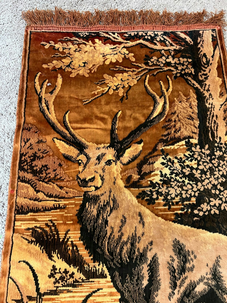 Deer tapestry wall hanging - ade in Belgium - 39" x 24" - image 2 of 5