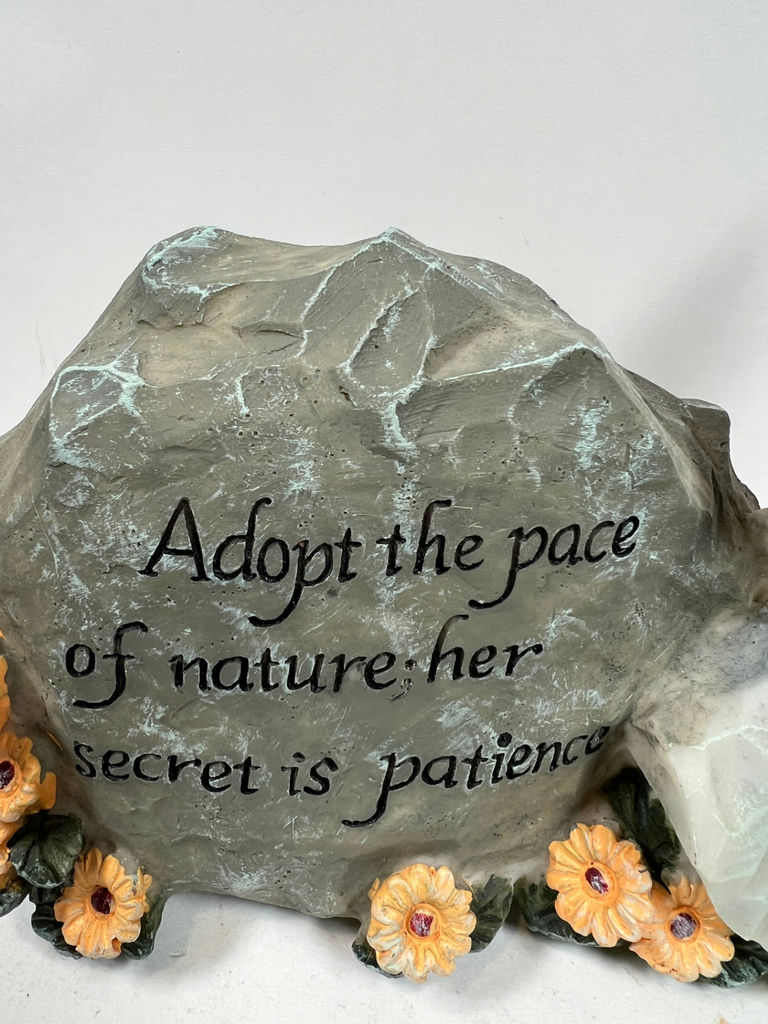 Angel figurine with inscribed rock and floral accents - image 3 of 4