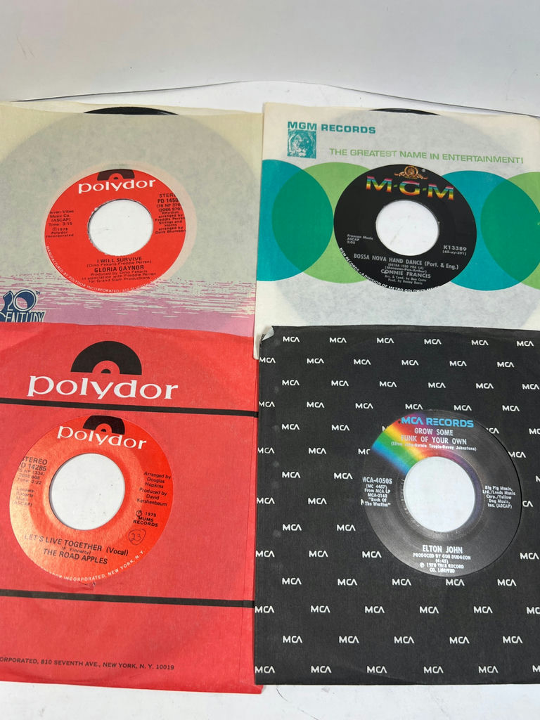 Collection of 40 vintage vinyl 45's records and sleeves - image 6 of 12