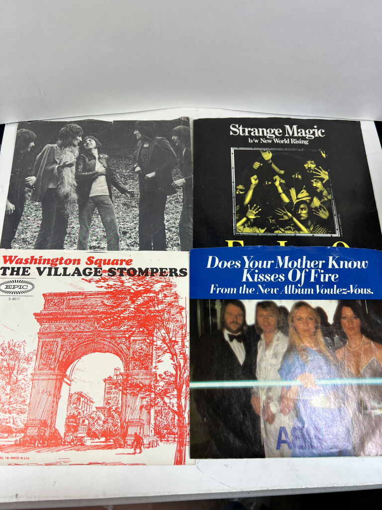 Collection of 60 vintage vinyl 45's records and a metal storage box - image 5 of 17
