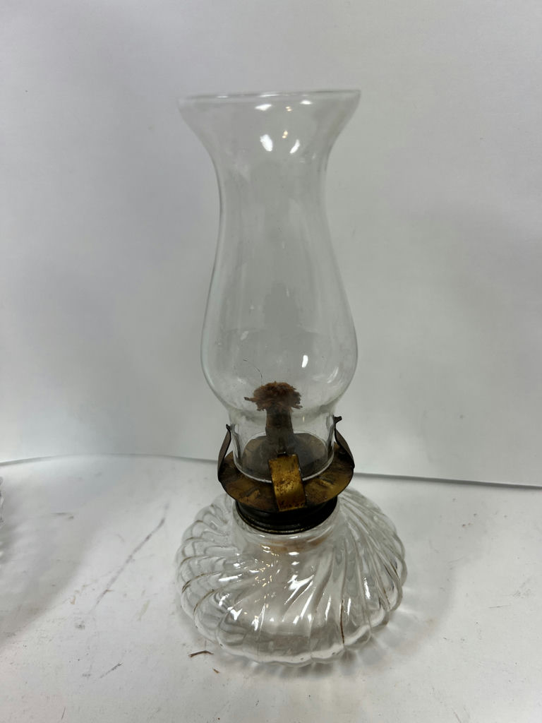 Pair of glass hurricane lamps - image 2 of 4