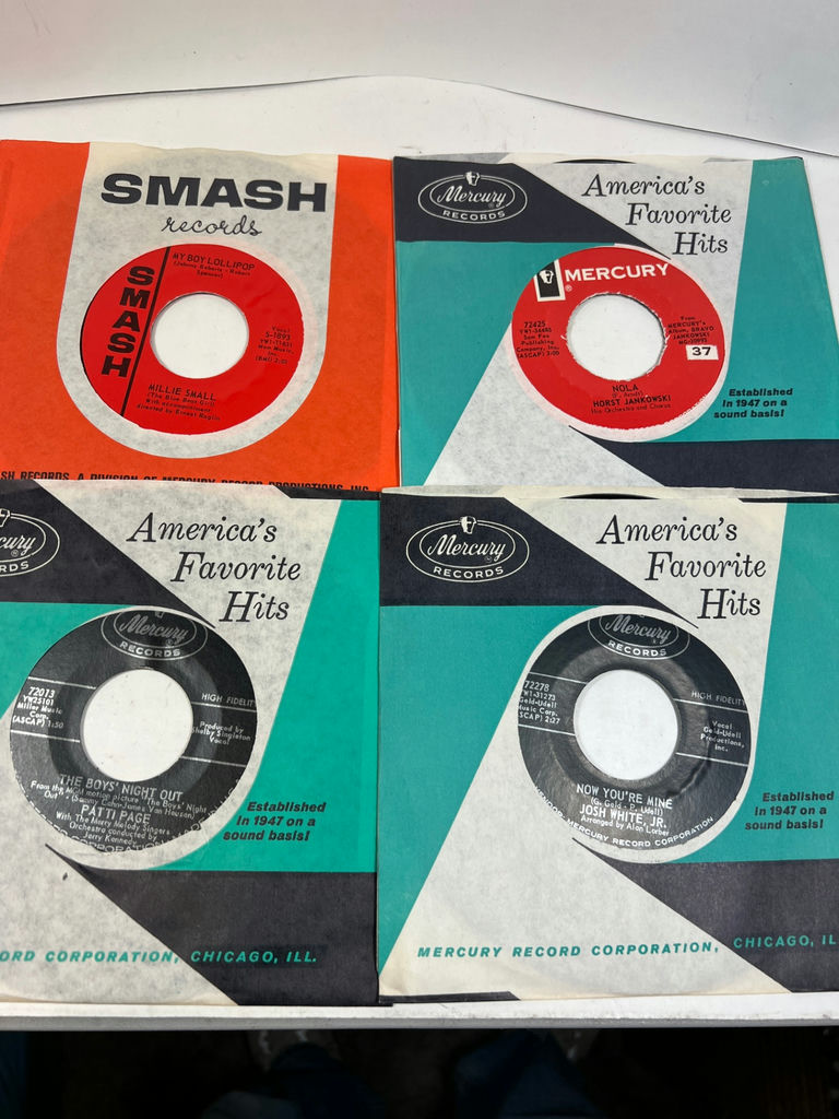 Collection of 40 vintage vinyl 45's records and sleeves - image 9 of 12