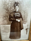 Antique gilded ornate photo frame with Victorian portrait - thumbnail 2 of 4